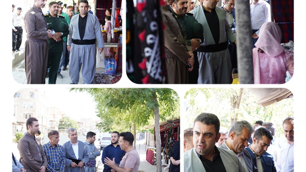 بازدید دکتر حسینی فرماندار به همراه شورای اداری از غرفه صنایع دستی میراث فرهنگی جوانرود
